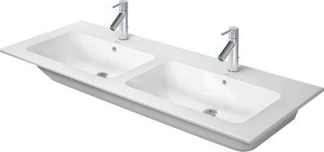 Double lavabo pour meuble en céramique, Duravit ME by Starck, largeur 130 cm