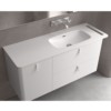 Plan vasque en solid surface, Salgar Uniiq, 120 x 45 cm, gauche, blanc