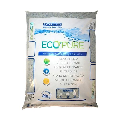 Média filtrant pour filtre de piscine, Waterco Ecopure, 0,5 à 1 mm, sac de 20 kg