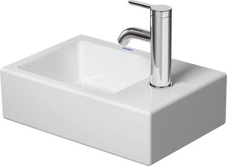 Handwasbakje in keramiek, Duravit Vero Air, breedte 38 cm, kraangat rechts