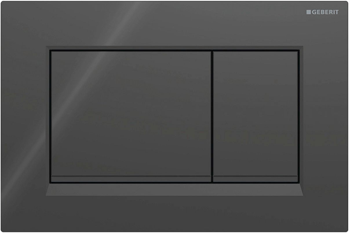Plaque de commande WC double touche, Geberit Sigma30, noir/noir mat