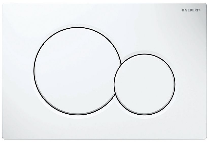 Plaque de commande WC double touche, Geberit Sigma01, blanc brillant