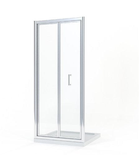 Vouwdeur voor douche, Waterfront Neo, breedte 80 cm, hoogte 190 cm, helder glas 6 mm, verchroomd profiel