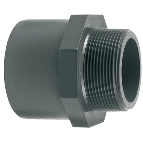 Schroefkoppeling PVC-druk voor zwembad, Aubia, om te lijmen Ø 50/63 mm, buitendraad 6/4", PN 16