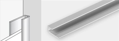 Profilé de finition pour panneau mural, Dumaplast Dumawall, bordure en U, longueur 260 cm, aluminium noir