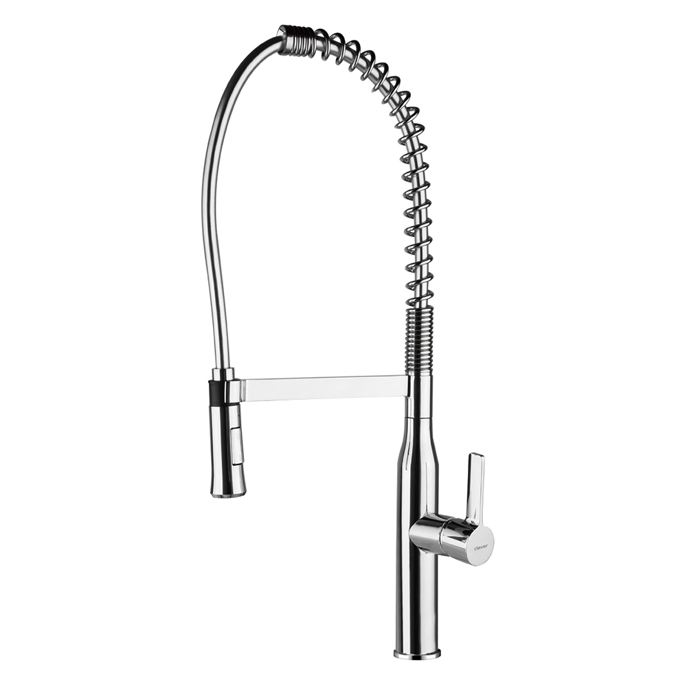 Semiprofessionele keukenkraan, Clever Chef 5, handdouche 2 straalsoorten, 185 mm, verchroomd