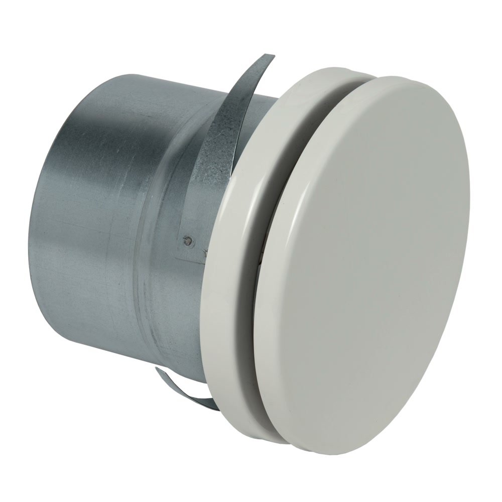 Bouche de ventilation acoustique, Aldes SR 135, Ø 100 mm, insufflation ou extraction, acier blanc RAL 9003