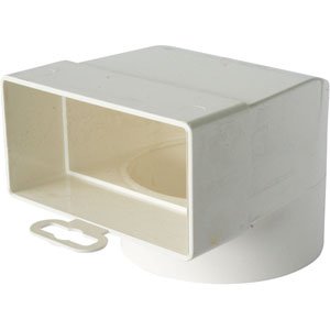 Adapter rond-plat 90° voor plat kanaal, Nicoll, Ø 100 mm naar 110 x 53 mm