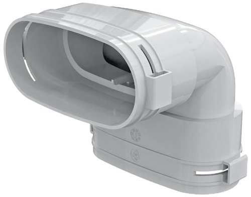 Horizontale bocht 90° voor halfstijf kanaal, Aldes Optiflex, ovaal 52 x 117 mm
