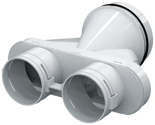 Rechte manchet voor halfstijf kanaal, Aldes Optiflex, Ø 125 mm, 2 aansluitingen Ø 90 mm
