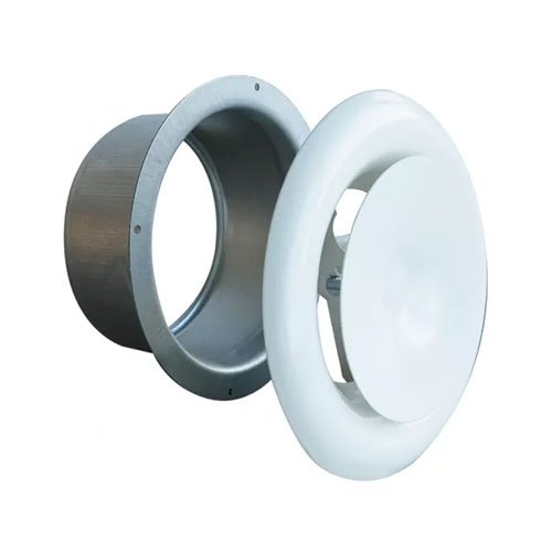 Bouche d'insufflation, Sanutal, Ø 100 mm, métal blanc
