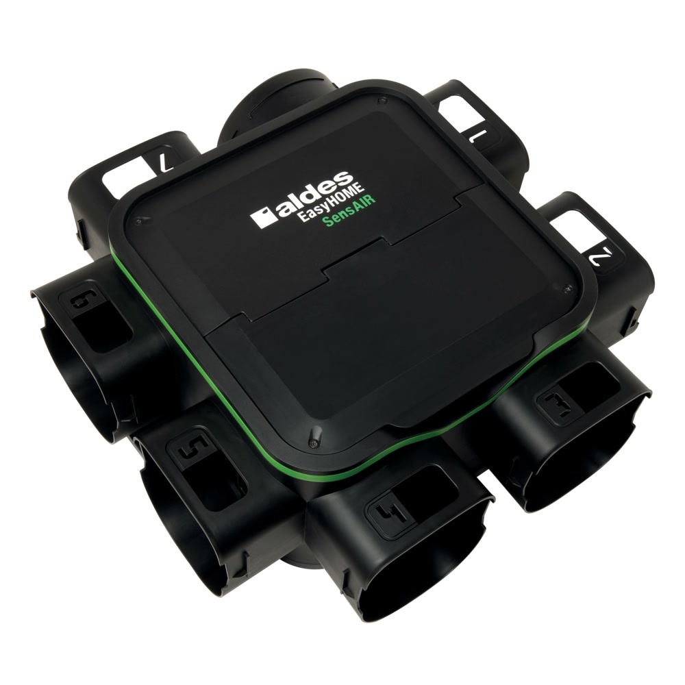 Afzuigunit systeem C, Aldes EasyHOME SensAIR SMART, 466 m³/h, als set met afstandsbediening en 3 regelmodules