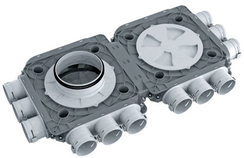 Caisson de répartition d'air, Aldes Optiflex, 12 piquages Ø 63 mm, horizontal