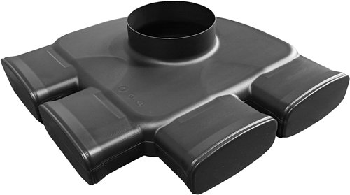 Chambre de répartition pour conduit ovale, Vasco Easy Flow, 4 raccords ovales, raccordement principal horizontal Ø 125 mm, boîte de 2