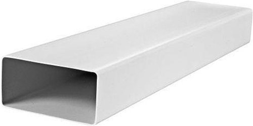 Conduit plat PVC pour hotte, Nicoll, 110 x 53 mm, longueur 50 cm