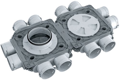 Caisson de répartition d'air, Aldes Optiflex, 12 piquages Ø 90 mm, horizontal