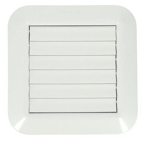 Grille à volets mobiles pour hotte, Nicoll GOTLB, 204 x 204 mm, conduit Ø 100 / 110 / 125 mm, blanc