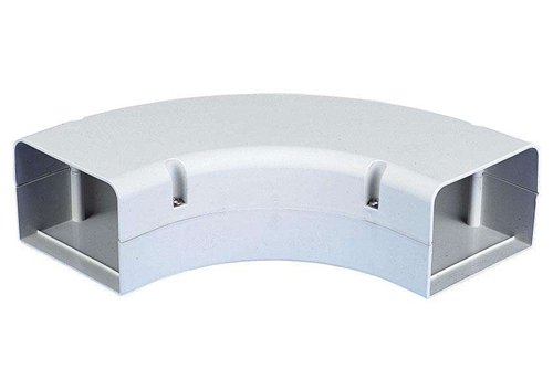 Coude plat 90° long pour goulotte, SpeediDuct, 150 mm, blanc