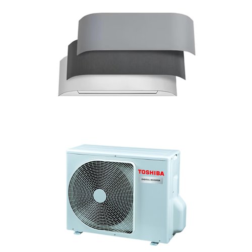 Climatiseur mural monosplit, unités intérieure et extérieure, Toshiba Haori, froid 2,5 kW, chaud 3,2 kW, R32