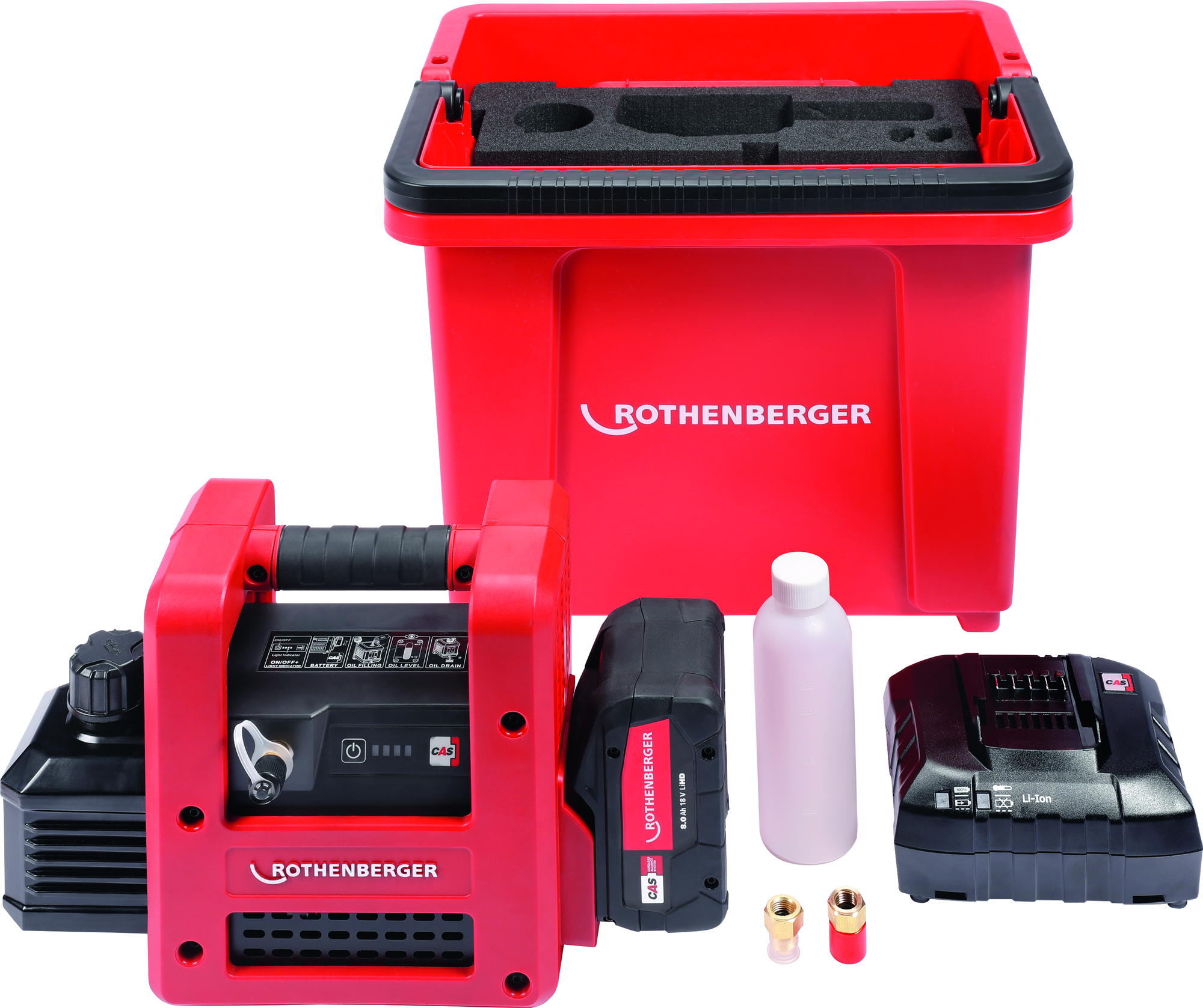 Kit pompe à vide frigorifique, Rothenberger ROAIRVAC R32 2.0 CL, set ROBUCKET