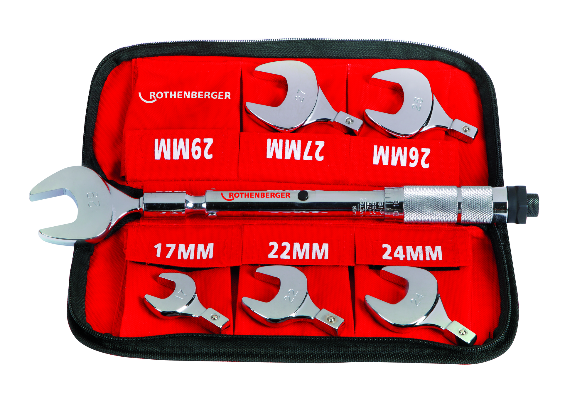 Jeu de clés dynamométriques frigorifiques, Rothenberger, 17 à 29 mm, 10 à 70 Nm
