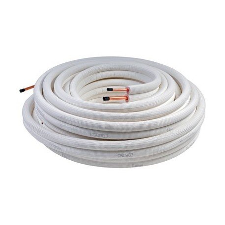 Liaison frigorifique double pré-isolée, 1/4" + 3/8", couronne de 20 m