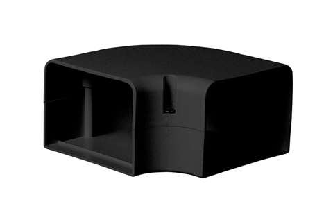 Platte bocht 90° voor leidinggoot, SpeediDuct, 70 mm, zwart