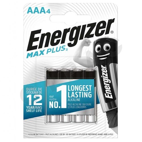 Alkalinebatterij, Energizer Max Plus, AAA LR03, blister van 4
