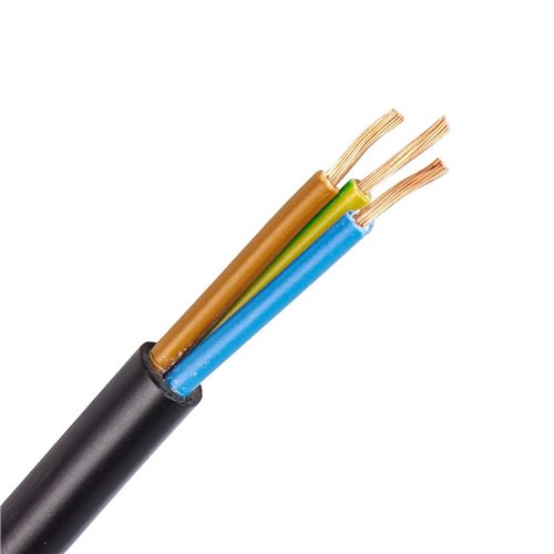 Soepele kabel H05VV-F, 3G2,5 mm², rol van 50 m, zwart