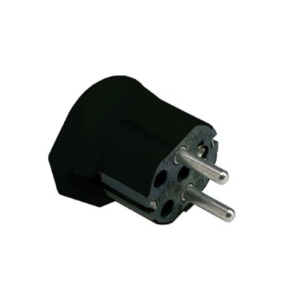 Fiche électrique 2P+T, Vynckier, 16 A, sortie latérale, noir