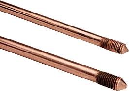 Piquet de terre rond en acier cuivré, BizLine, longueur 1,5 m, filetage 5/8", cuivrage 100 µm