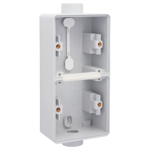Tweevoudige waterdichte opbouwdoos, Niko Hydro, verticaal, twee enkelvoudige M20-invoeren