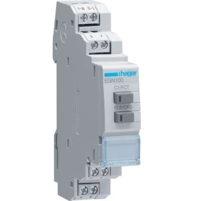 Interrupteur horaire modulaire, Hager, 1 voie, Bluetooth, programme jour / semaine / année