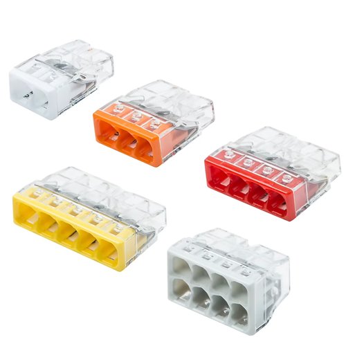 Insteekbare verbindingsklem, Wago 2273, 2 massieve geleiders, 0,5 tot 2,5 mm²