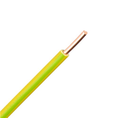 Câble rigide H07V-U, 1,5 mm², couronne de 100 m, jaune-vert