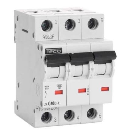 Installatieautomaat 3P+N, Teco, 16 A, curve C, 4,5 kA
