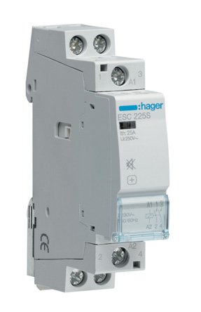 Modulaire contactor, Hager, 25 A, 2 maakcontacten, 230 V