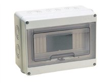 Coffret électrique en saillie, 12 modules, porte transparente