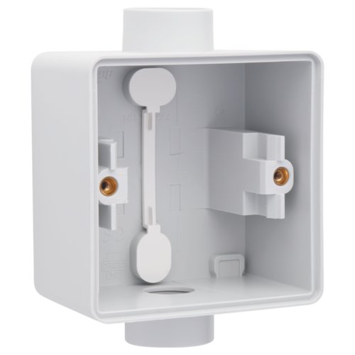 Enkelvoudige waterdichte opbouwdoos, Niko Hydro, twee enkelvoudige M20-invoeren