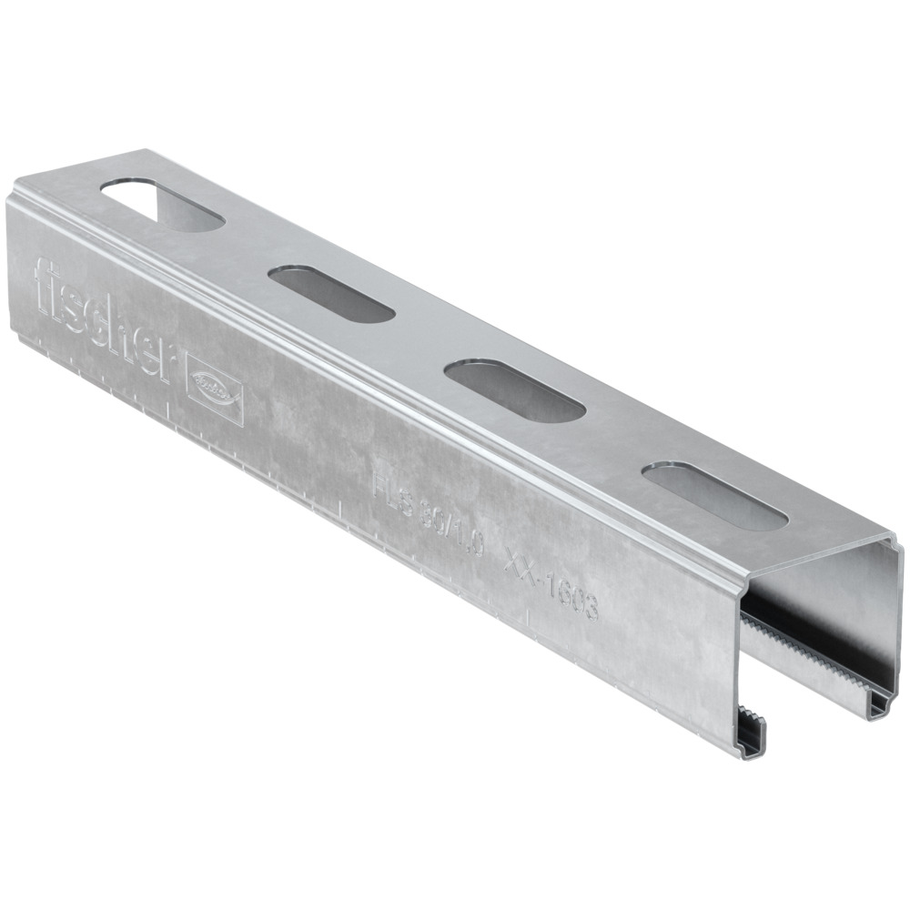 Montagerail, fischer FLS 30/1.0, 31 x 30 mm, lengte 2 m, gegalvaniseerd staal