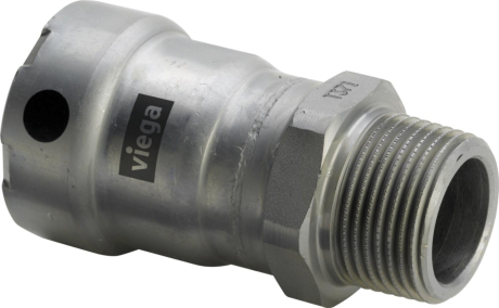 Raccord fileté à sertir pour tube acier, Viega Megapress 4211, tube 1/2" x mâle 1/2"