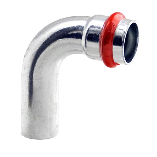 Coude 90° à sertir acier électrozingué, Effebi Carbon Steel, mâle-femelle, Ø 15 mm