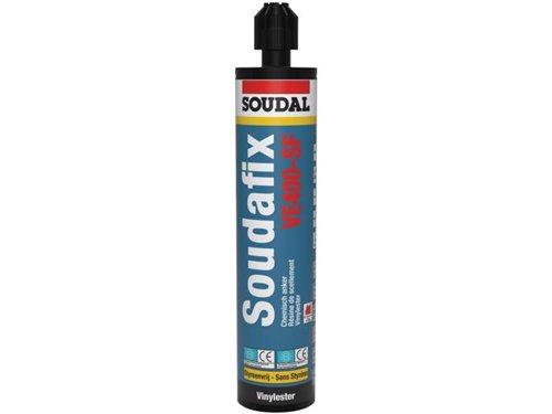 Résine de scellement vinylester, Soudal Soudafix VE400-SF, cartouche de 280 ml