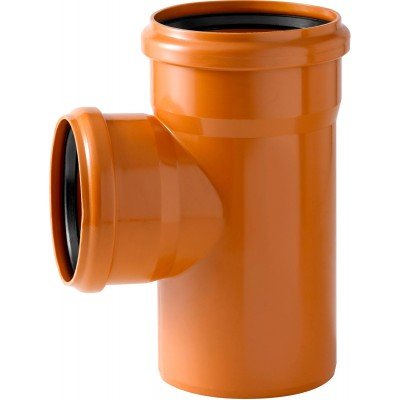 Verloop-T-stuk PVC-riolering met dichting, Nicoll, 87°30, Ø 160 x 110 mm, mof-spie