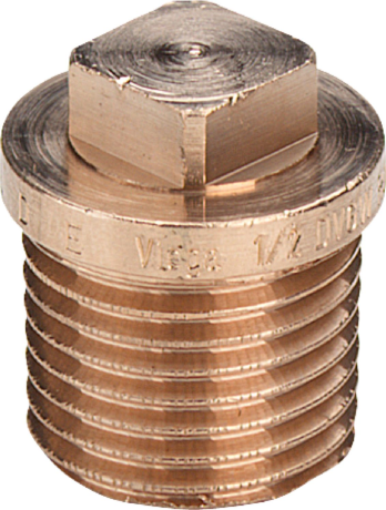 Stop met draad van brons, Viega 3290, buitendraad 5/4"