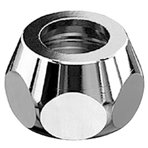 Écrou de serrage en laiton chromé, Schell, femelle 3/8" x Ø 10 mm, avec joint