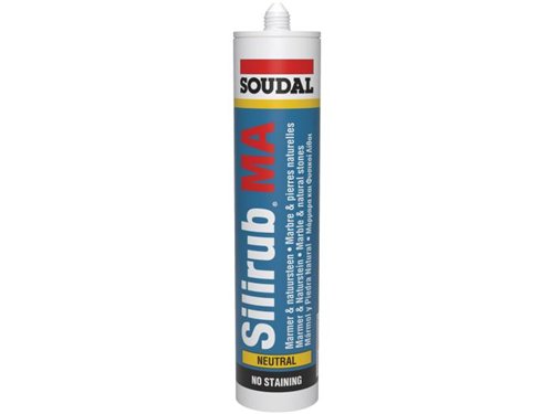 Siliconenkit voor natuursteen, Soudal Silirub MA, zwart, koker van 300 ml