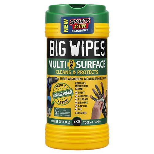 Lingettes nettoyantes, Big Wipes Multi-Surface, tube de 80
