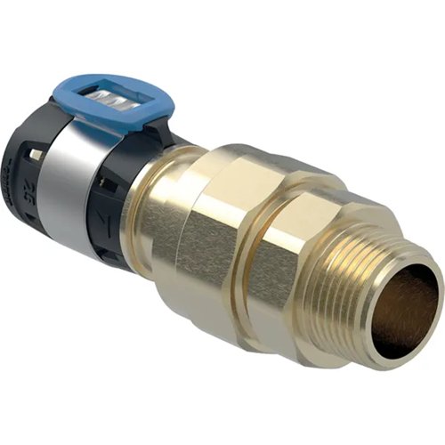 Driedelige perskoppeling voor meerlagenbuis met buitendraad, Geberit FlowFit, Ø 16 mm x buitendraad 1/2"