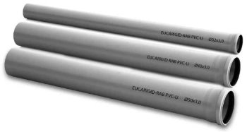 Tuyau PVC d'évacuation avec manchon, Eupen, Ø 32 x 3,0 mm, longueur 0,5 m, BENOR